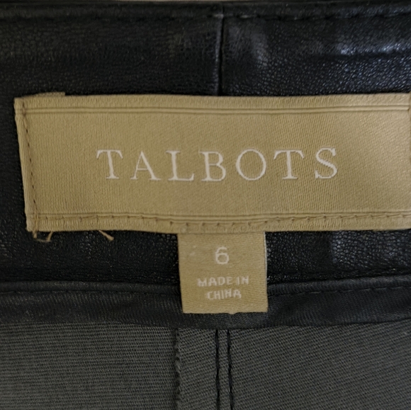 Talbots Lambskin Black Leather Pants NWOT